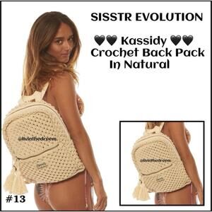 SISSTR EVOLUTION Kassidy Crochet Back Pack Natural $70